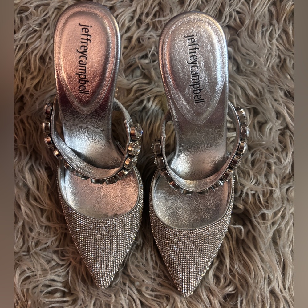 🩶 JEFFREY CAMPBELL 🩶 ✨ Sparkly Mule Statement Heels 💎